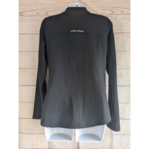 Under Armour Full Zip Mock Neck Sweat Jacket Women's Size Medium Black - Picture 2 of 7